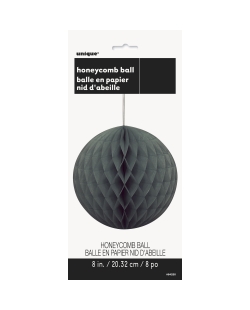 Deco Bola Nido Abeja Negro 20,3cm