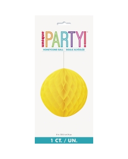 Deco Bola Nido Abeja Amarillo 20,3cm