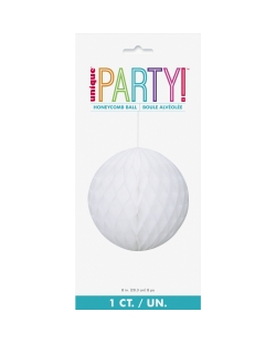 Deco Bola Nido Abeja Blanco 20,3cm