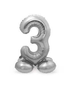 Forma Pie Numero 3 Plata 72cm