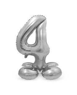 Forma Pie Numero 4 Plata 72cm