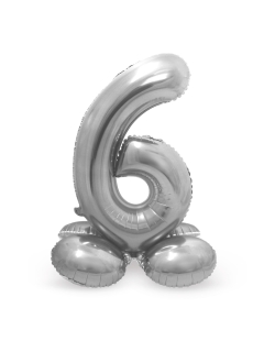 Forma Pie Numero 6 Plata 72cm