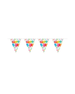 Banderin Happy Bday Puntos Plastico 10m