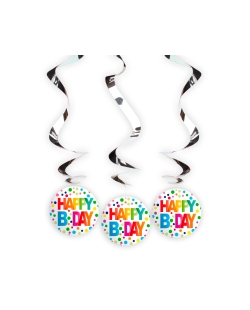 Deco Colgante Happy Bday Lunares