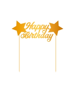 Deco Tarta Happy Bday Oro