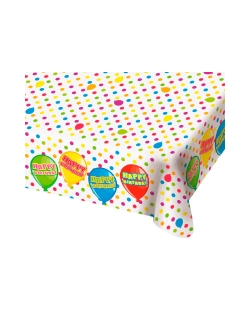 Mantel Happy Bday Globos 130X180cm Plastico