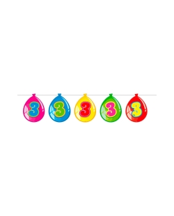 Banderin Globos Nº 3 Plastico 10m