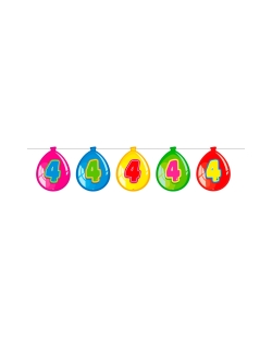 Banderin Globos Nº 4 Plastico 10m