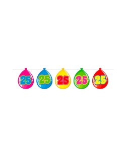 Banderin Globos Nº 25 Plastico 10m