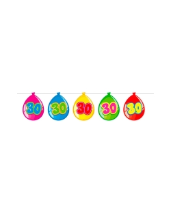 Banderin Globos Nº 30 Plastico 10m