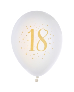 Globos Latex Numero 18 Oro 23cm Latex ***OFERTA DTO NO ACUMULABLE