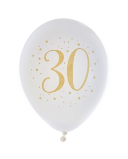 Globos Latex Numero 30 Oro 23cm Latex ***OFERTA DTO NO ACUMULABLE