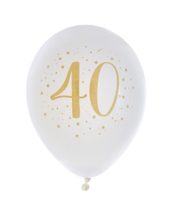 Globos Latex Numero 40 Oro 23cm Latex ***OFERTA DTO NO ACUMULABLE