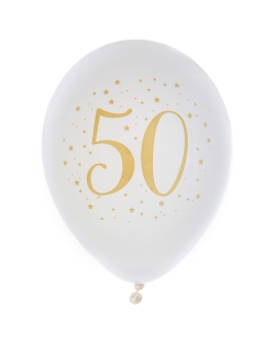 Globos Latex Numero 50 Oro 23cm Latex ***OFERTA DTO NO ACUMULABLE