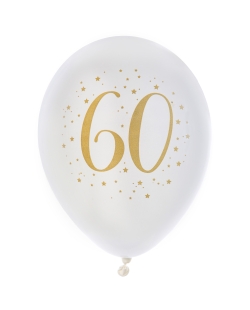 Globos Latex Numero 60 Oro 23cm Latex ***OFERTA DTO NO ACUMULABLE