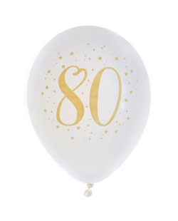 Globos Latex Numero 80 Oro 23cm Latex ***OFERTA DTO NO ACUMULABLE