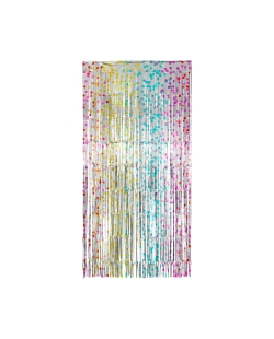 Cortina Flecos Foil Puntos Multicolor 1X2m