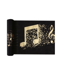 Camino Mesa Musica Oro 30cm X 5m Tejido No Tejido Poliester ***OFERTA DTO NO ACUMULABLE