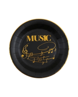 Platos Musica Oro 22.5cm Carton ***OFERTA DTO NO ACUMULABLE