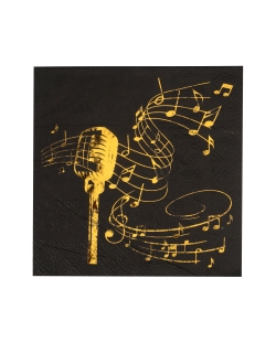Servilletas Musica Oro 25X25cm Papel 3 Capas ***OFERTA DTO NO ACUMULABLE