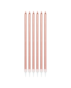 Set Velas Oro Rosa Metal 15cm