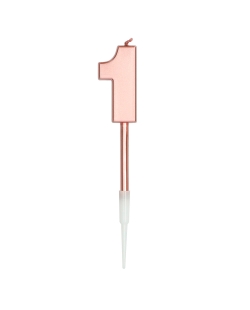 Vela Nº 1 Oro Rosa Metal