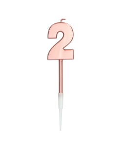 Vela Nº 2 Oro Rosa Metal