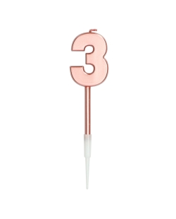 Vela Nº 3 Oro Rosa Metal
