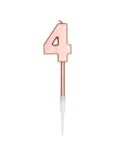 Vela Nº 4 Oro Rosa Metal