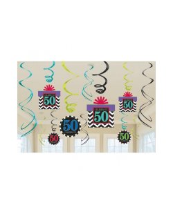 Decoracion Colgante Chevron Bday 50 ***OFERTA DTO NO ACUMULABLE