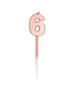 Vela Nº 6 Oro Rosa Metal