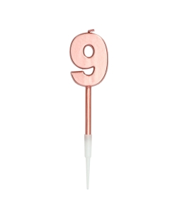 Vela Nº 9 Oro Rosa Metal