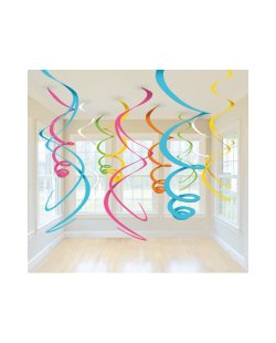 Decorados espirales colgantes multicolores-55cm 