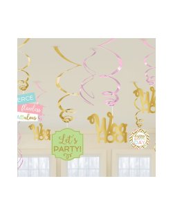 Decoraciones Colgantes Cumpleaños Confeti Divertido - 45cm