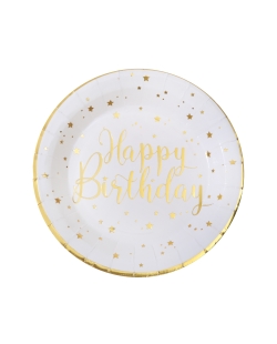 Platos Happy Bday Blanco 22.5cm Carton ***OFERTA DTO NO ACUMULABLE