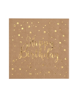 Servilletas Happy Bday Kraft 25X25cm Papel 3 Capas ***OFERTA DTO NO ACUMULABLE