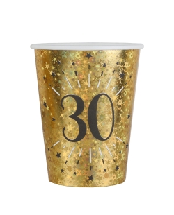 Vasos Oro Brillante Numero 30 7.8X9.7cm 27cl Carton ***OFERTA DTO NO ACUMULABLE