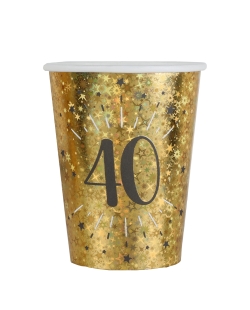 Vasos Oro Brillante Numero 40 7.8X9.7cm 27cl Carton ***OFERTA DTO NO ACUMULABLE