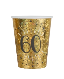 Vasos Oro Brillante Numero 60 7.8X9.7cm 27cl Carton ***OFERTA DTO NO ACUMULABLE