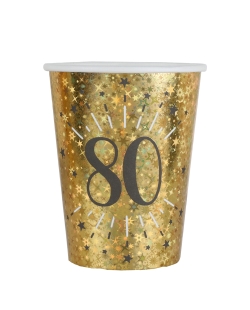Vasos Oro Brillante Numero 80 7.8X9.7cm 27cl Carton ***OFERTA DTO NO ACUMULABLE