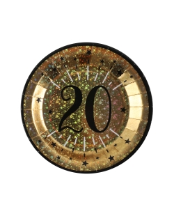 Platos Oro Brillante Numero 20 22.5cm Carton ***OFERTA DTO NO ACUMULABLE