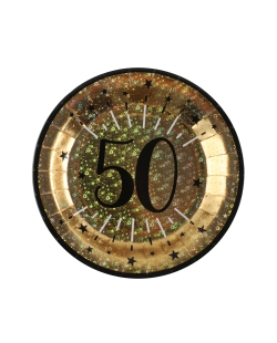 Platos Oro Brillante Numero 50 22.5cm Carton ***OFERTA DTO NO ACUMULABLE