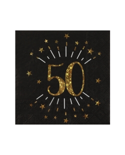 Servilletas Negra Numero 50 33X33cm Papel 3 Capas ***OFERTA DTO NO ACUMULABLE