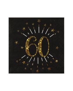 Servilletas Negra Numero 60 33X33cm Papel 3 Capas ***OFERTA DTO NO ACUMULABLE