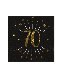 Servilletas Negra Numero 70 33X33cm Papel 3 Capas ***OFERTA DTO NO ACUMULABLE