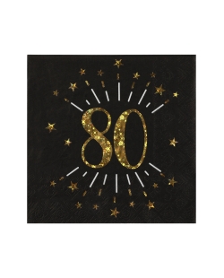 Servilletas Negra Numero 80 33X33cm Papel 3 Capas ***OFERTA DTO NO ACUMULABLE