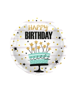 18/45cm Happy Bday Tarta Estrellas