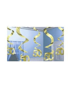 Remolinos Colgantes Dorados 50 Decoraciones para Fiestas ***OFERTA DTO NO ACUMULABLE