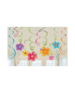 Remolinos Luau para colgar-Adornos hawaianos 60cm 
