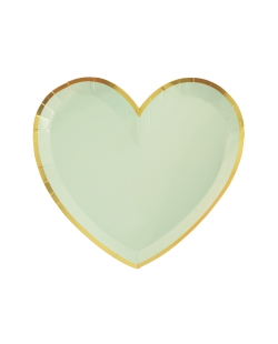 Platos Puntos Corazon Verde Oliva 22.5 X 20cm Carton ***OFERTA DTO NO ACUMULABLE